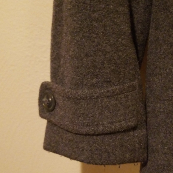 Grey Hooded Peacoat - Picture 4 of 4